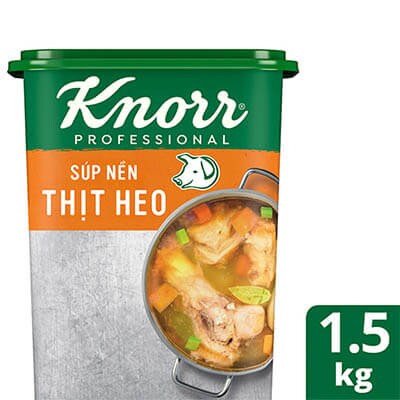 Knorr Súp Nền Thịt Heo 1.5kg - Có ngay nước dùng đậm đà vị thịt heo mà vẫn tiết kiệm chi phí với Súp Nền Thịt Heo Knorr Professional